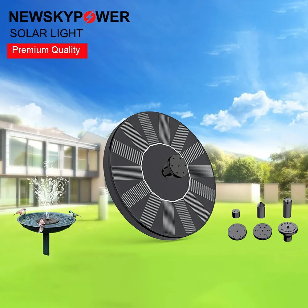 Portable Mini Solar Water Fountain Pool Pond Waterfall Floating Garden Decoration Outdoor Bird Bath Solar Powered Fountain Pump