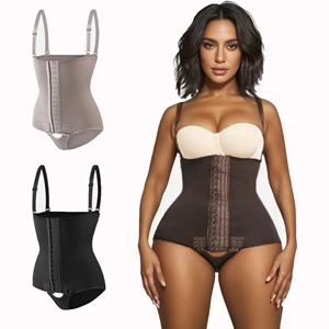 Figure Sculpting Slimming Body Shaper Adjustable Shoulder Straps Hook Eye Closure Open Bust Butt Lifter Waist Trainer Shapewear