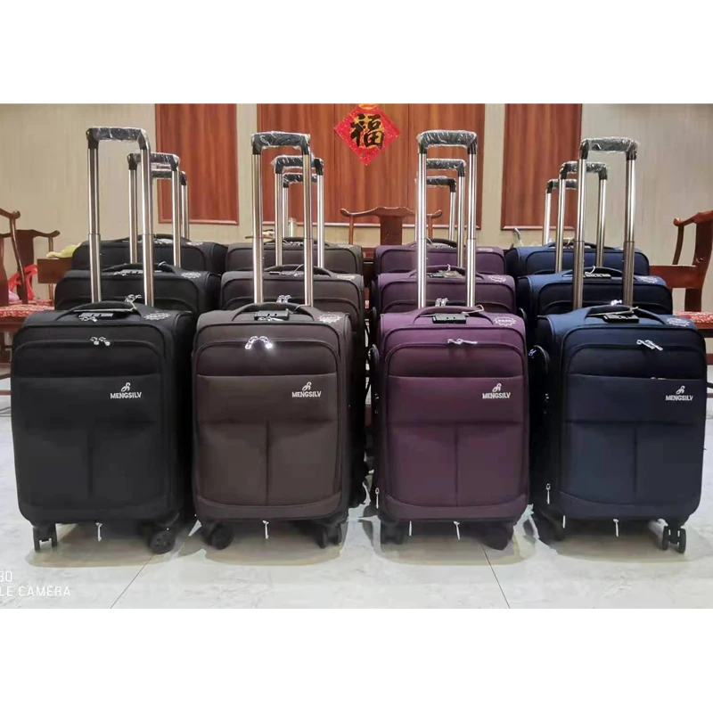 2021 Wholesale Travel Soft Suitcase Trolley Bag Fabric Luggage for Business