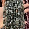 Natural Green Rutilated Quartz Nugget Beads