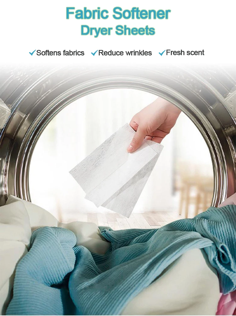 Eco -friendly tumble drier sheets factory supplier perfume scent laundry fabric softener sheets anti-static dryer sheet supplier