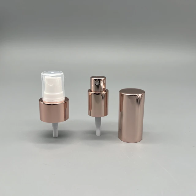 18mm 18400 24410 luxury wholesale sprayers lotion despenser aluminum custom gold silver pink pump plastic glass bottle clear cap