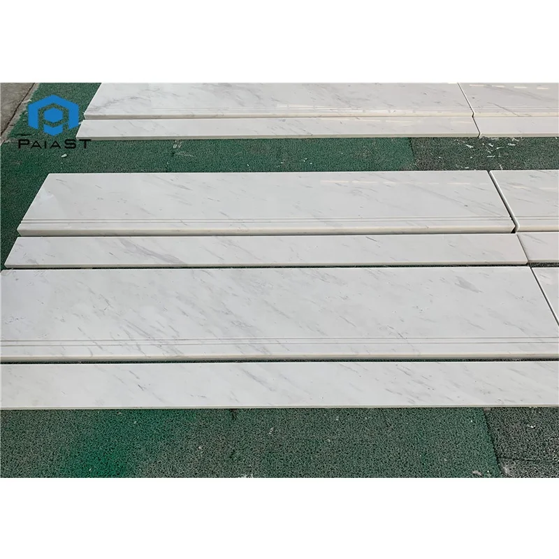 Customized Aristone White Marble Stairs Steps Interior Decoration