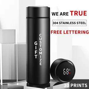 304 Stainless Steel Smart Insulated Water Bottle - Temperature Display Function, Customizable Logo, Ideal Gift for Daily/Travel