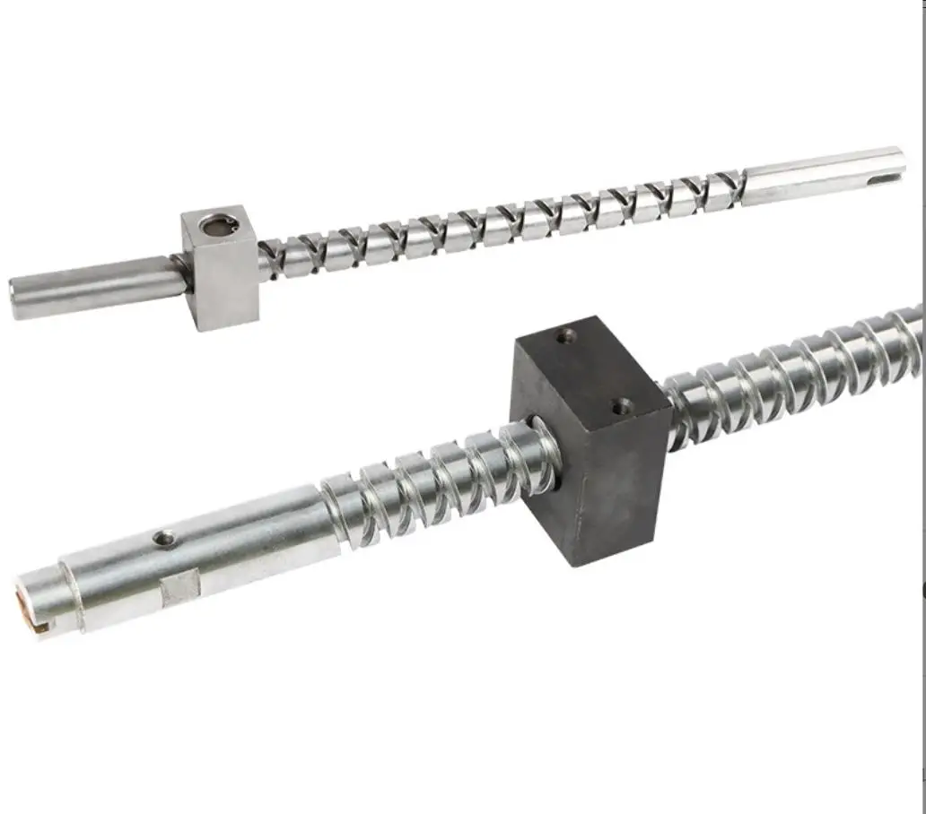 10x10 Stroke 160mm Length 300mm Stainless Steel 304 Standard Self Reversing Screw with Brass Nut Nickel Plating
