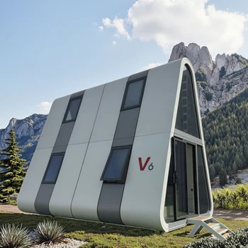 Innovative Two-Story Steel Frame Container Prefab Triangle House Futuristic Design Office Building Villa Bedroom Resort