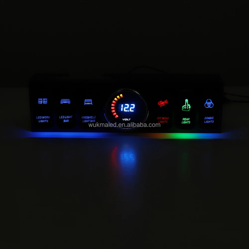 6-Switch Control Panel Box Kit for Wrangler JK JKU 2007-2018 Car Accessories LED Lights Bar Rock Lights
