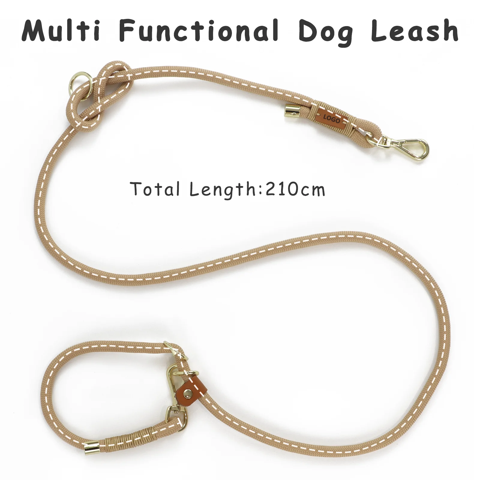 Hot Sales Multi Function Solid Double Ended Nylon Rope Pet Dog Leash