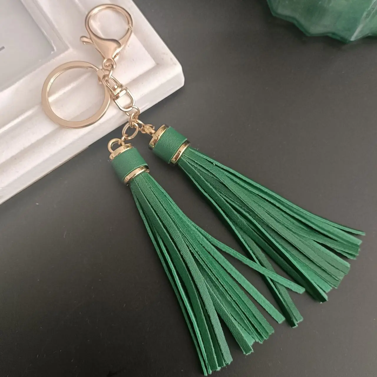 Custom Fashion Pink Whip Tassel Pu Leather Women's Car Tassel Holder ...