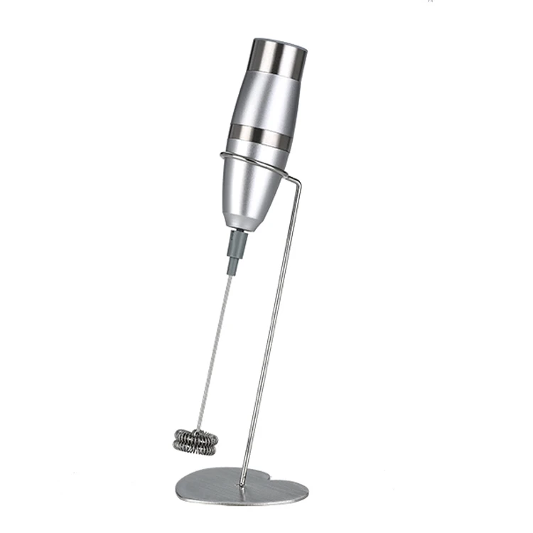 mini electronic milk frother whisk white