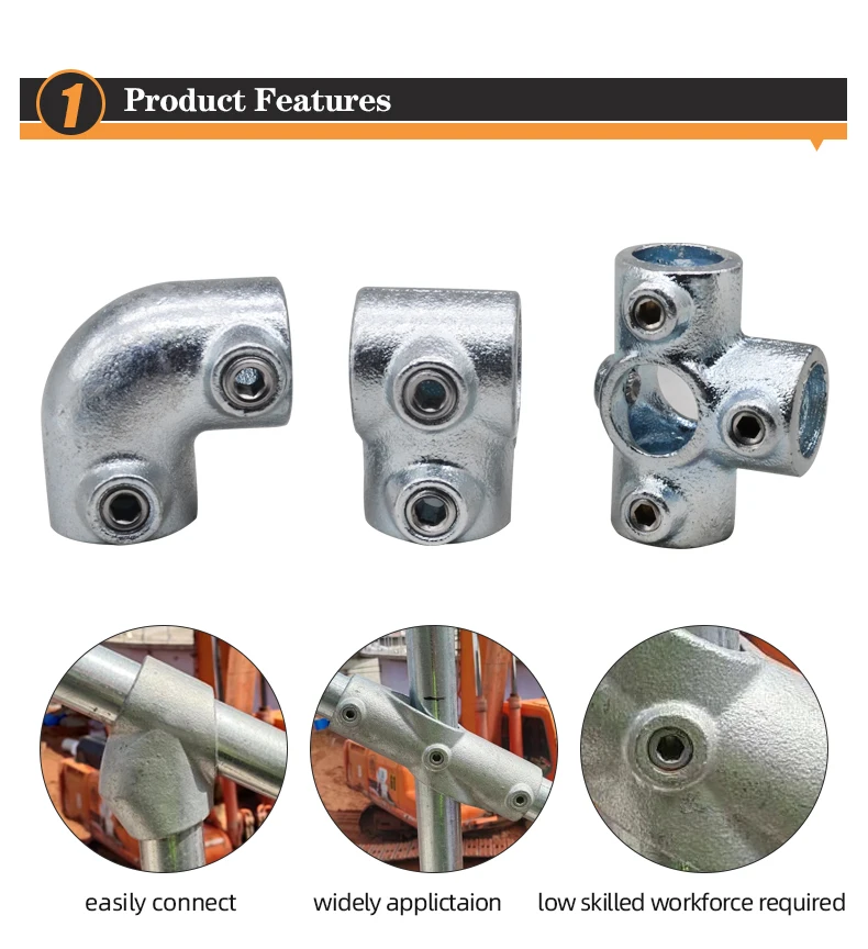 Galvanized Cast Iron Handrail with Key Clamp Essential Structural Pipe ...