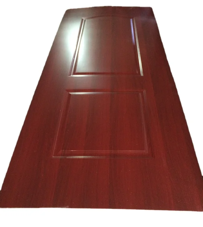Melamine MDF HDF Waterproof 6 Panel Natural Wood Veneer Door Skin Mdf Deep Moulded Skin