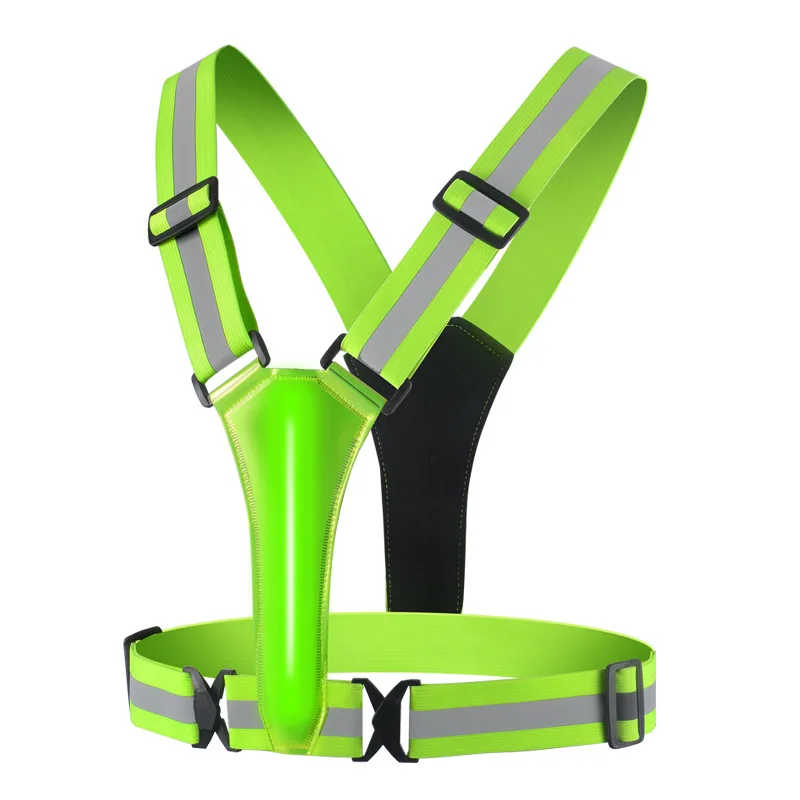 USB Rechargeable LED Light Vest High Visibility Customizable Logo Nylon Polyester Running Gear Jacket Adjustable Reflective