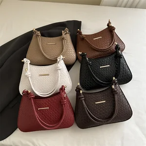2026 Woman New Woven Pu Leather Bags Single Sling Bag Fashion Leather Flap Women Handbags