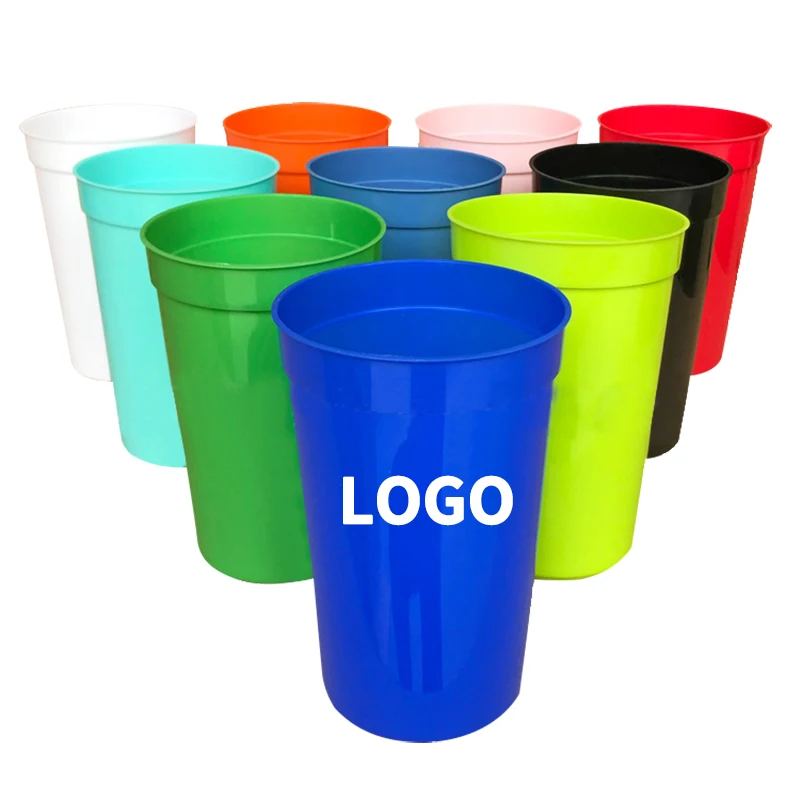 Logo Solid Stadium Cups (12 Oz.)