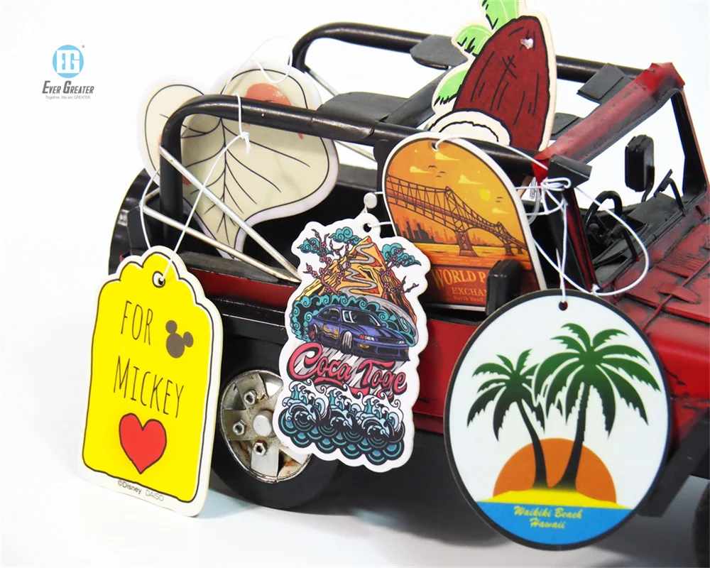 Wholesale Perfume Custom Logo Car Hanging Air Freshener Card Black Car
