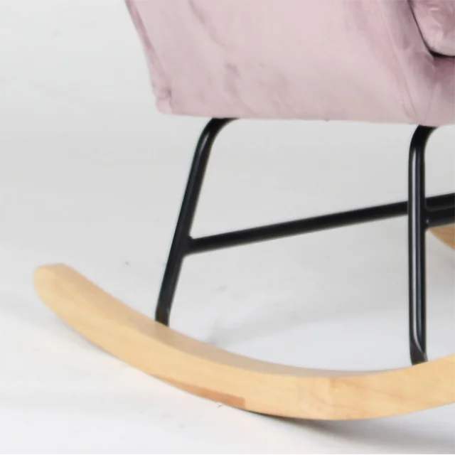 KD America Style Velvet Rocking Chair Comfortable and Modern Armrest Accent Chair manufacture