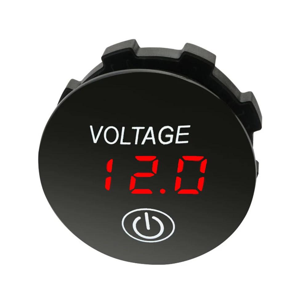 YichengTek A06K 12V 24V DC Battery Mini Voltage Meter Voltmeter Digital with Touch Switch on OFF BUTTON