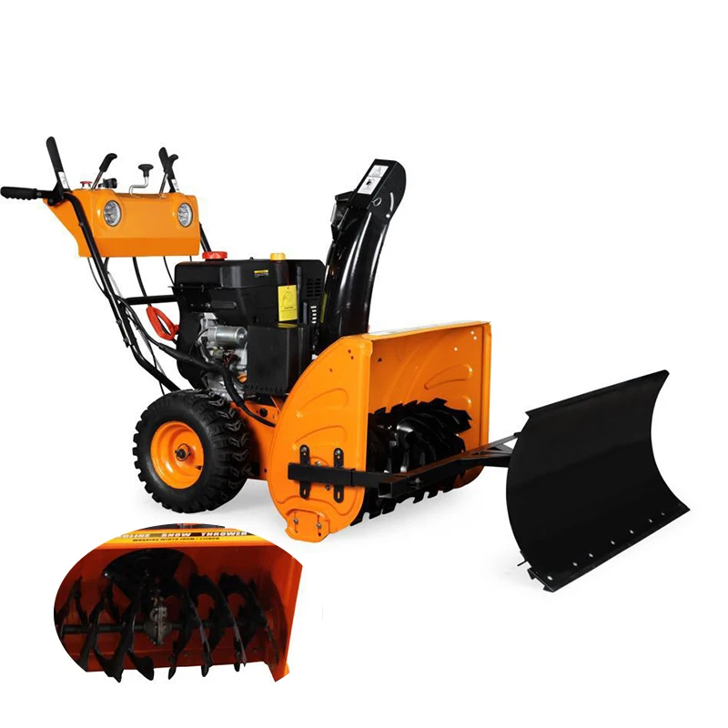 Push Full Gear Gasoline Snowplow 6.5 Hp Snow Throwing Machine Snow Road Snow Removal Machine