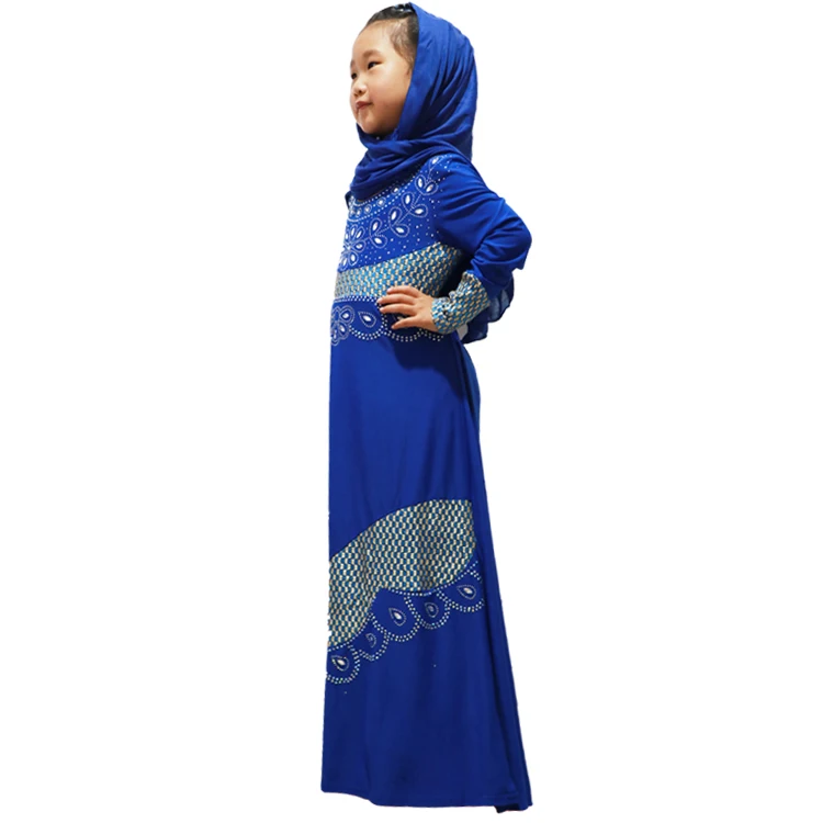 2021 New Design Colorful Girls Kids Abaya Hijab Wholesale