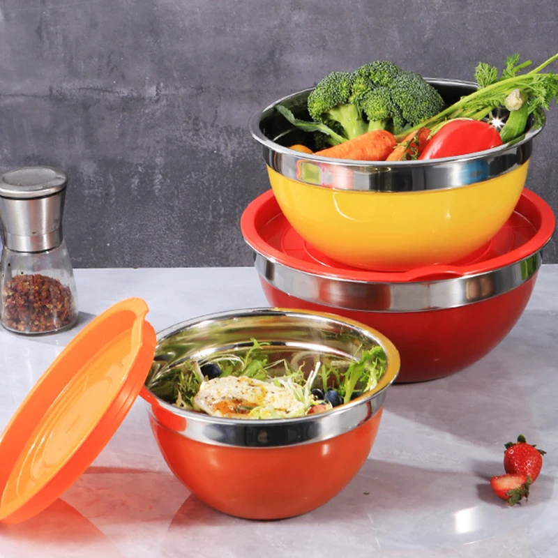 Wholesale Colorful Mixing Bowls Salad Bowl Camping Metal Customized