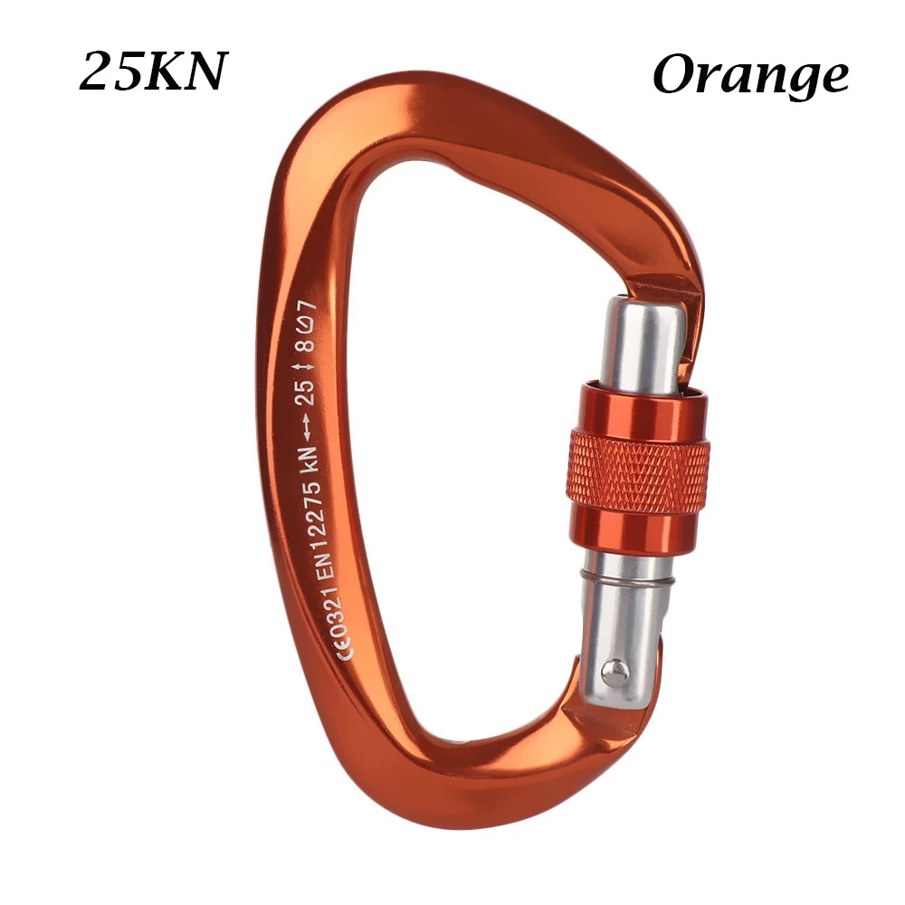 Heavy Duty D Shape Custom Carabiner Black Aluminum Carabiner 25kn Swivel Rated Carabiners Locking
