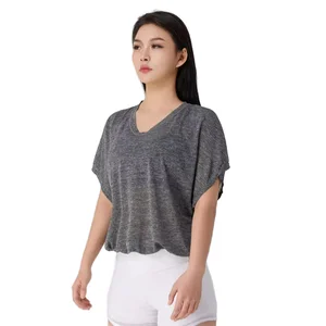 Women Gym Professional Design Custom Sport Loose Grey Casual Yoga Wear Casual 2 Pieces Yoga Sets for Women