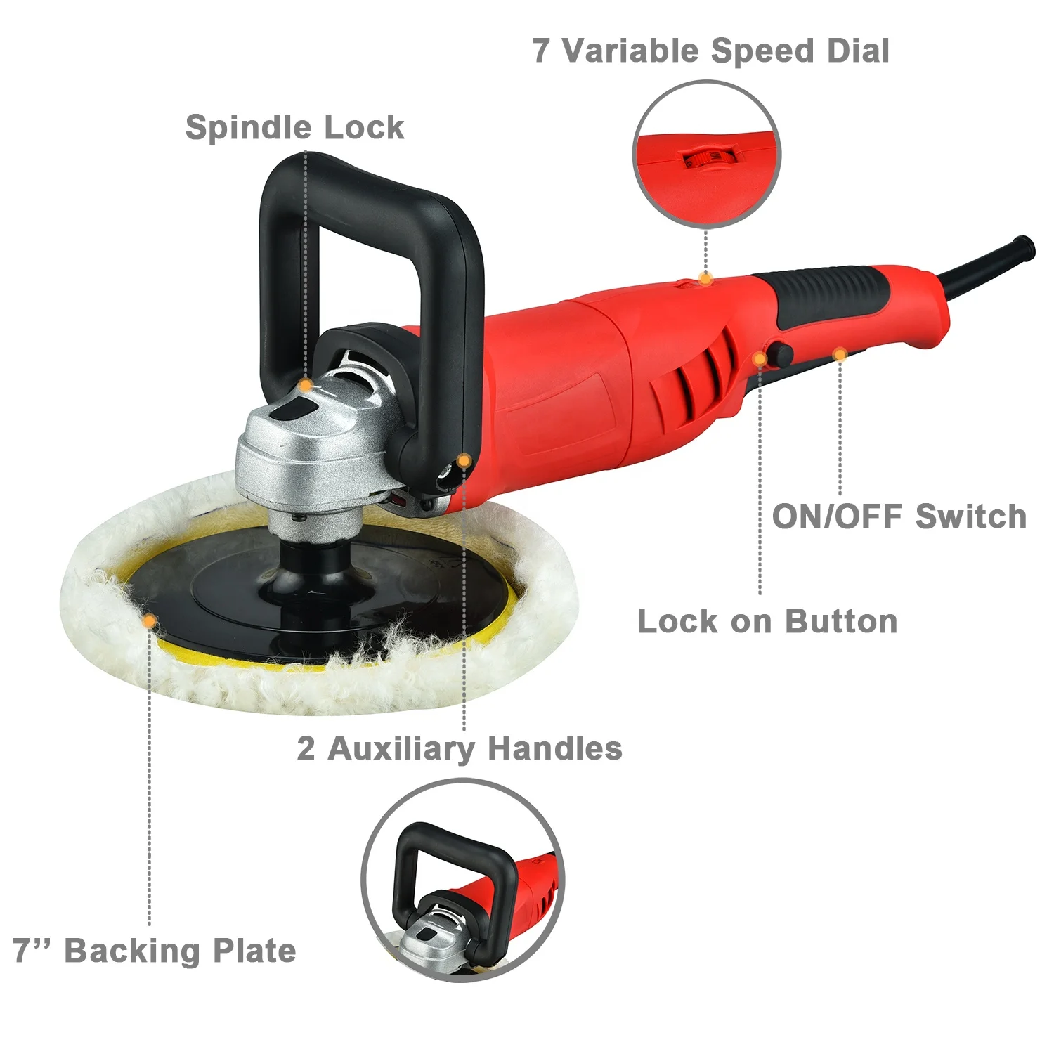 Burley 1100W Самый дешевый Электрический автомобиль роторный полировщик буферная полировальная машина