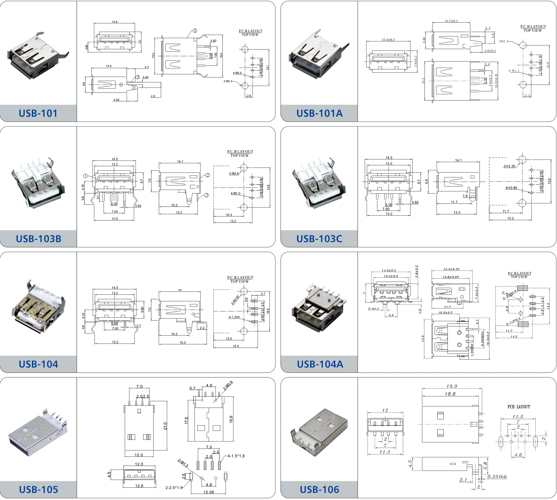 Free Sample Usb Female Connector Micro Usb Connectors Plugin 4 Pin Usb