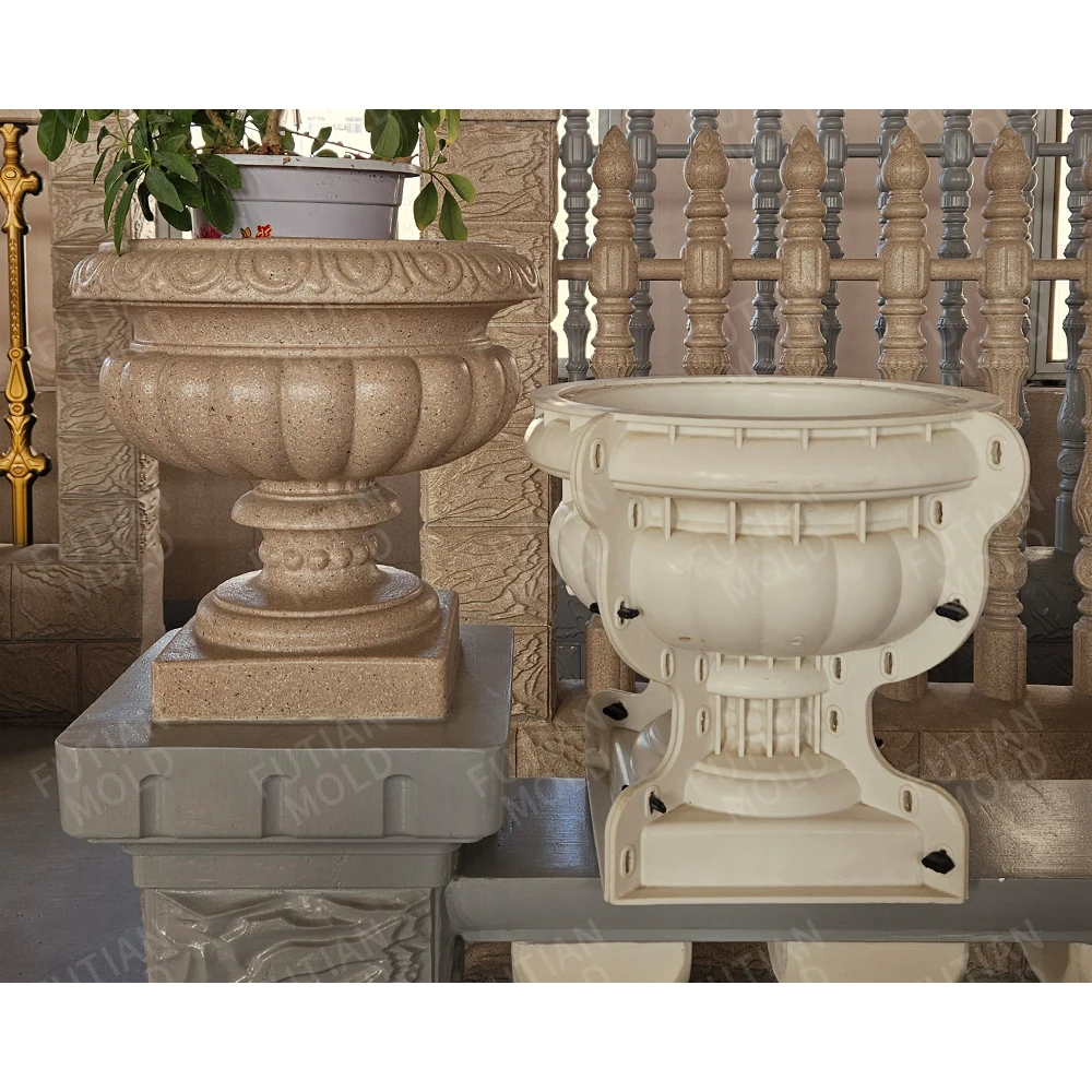 Latest Garden Precast Abs Plastic Cement Large Flower Pot Molds for Concrete Plants Round Big Pots Planters Making Mould Bonsai