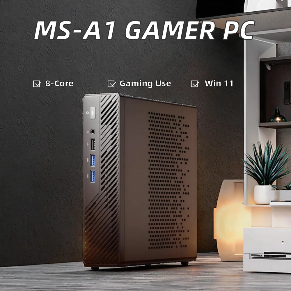 product minisforum ms a1 gamer mini pc with amd r9 9950x r7 9700x 4nvme ssd 225g lan 2ddr5 ram win11 oculink new  ready for use-5