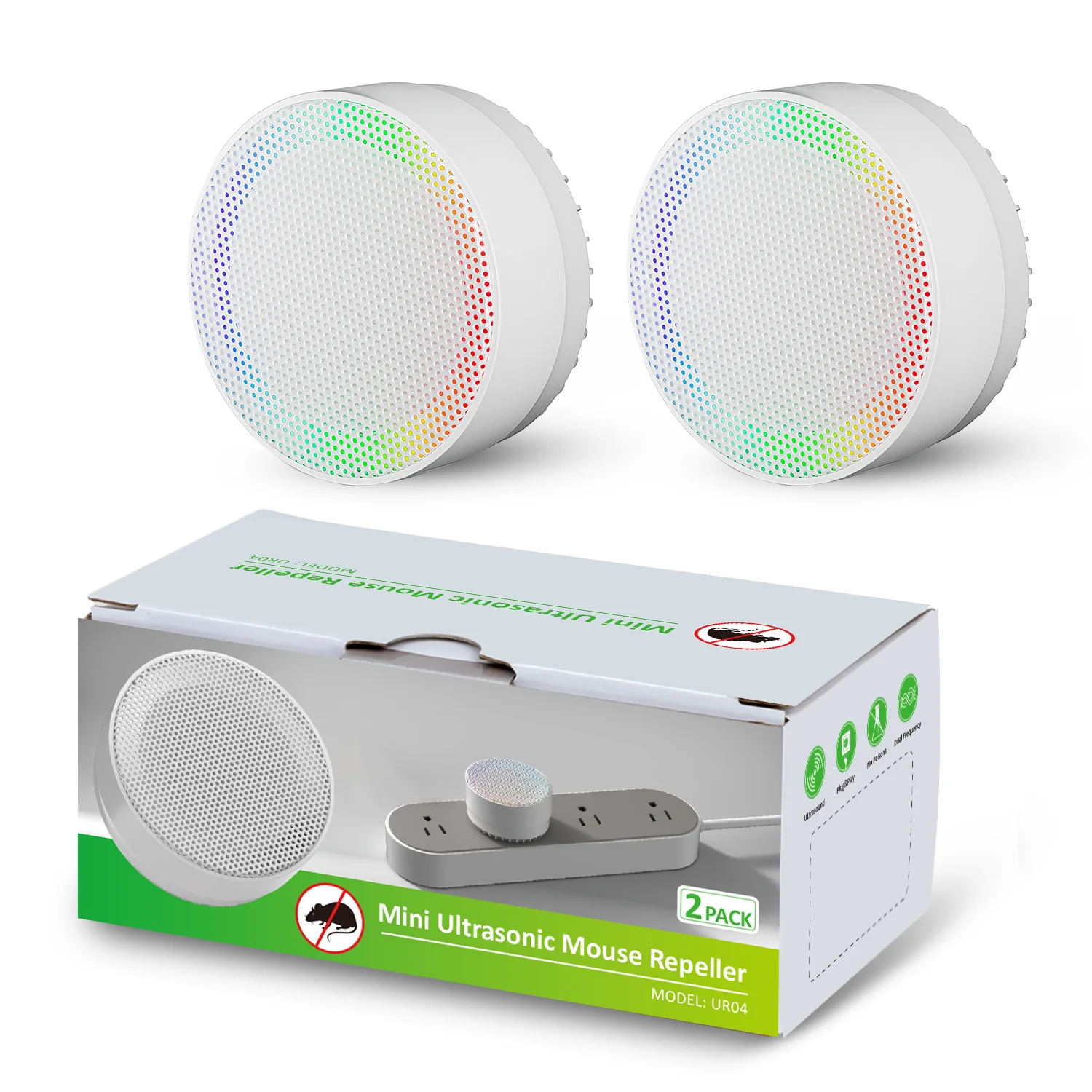 Ultrasonic Pest Repeller With US EU UK Plug 2 Pack Indoor Electronic Mosquito Killer Indoor Wall Plug in Repellent for Mice