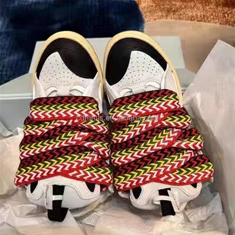Women's low heel sneakers personalized color contrast casual fashion shoes lace up flat bottom custom large women's shoes