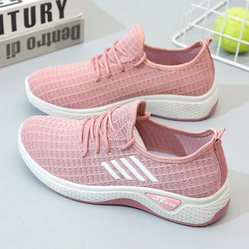 YATAI Women's fashion Fly knit Breathable Sneakers girls' shoes are cheap
