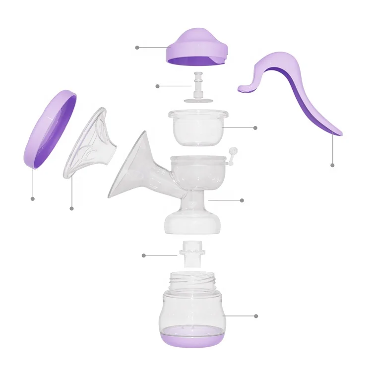 Single-Use Silicon Manual Breast Pump Color Box Woman Breast Milk Collector with Manual Drive Print Pattern for Breastfeeding