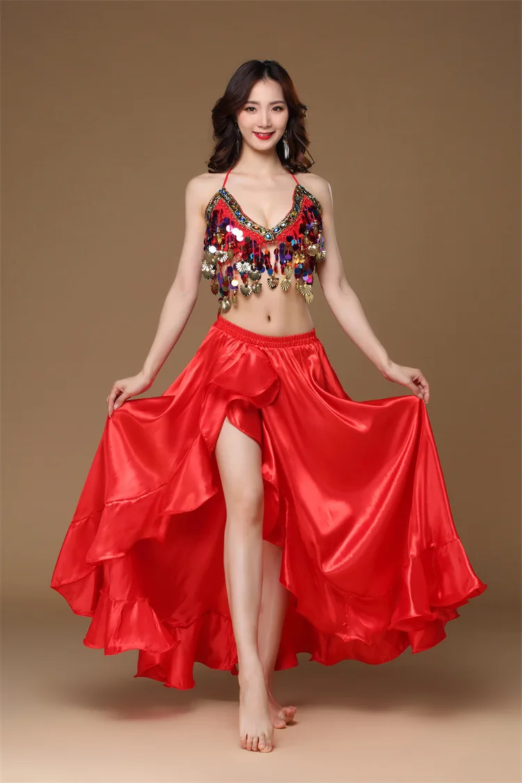 Tenue Danse Latine Femme - Haut Strass Paillettes - Jupe Franges Pompons - Matière Stretch - Pour Salsa Samba Soirée