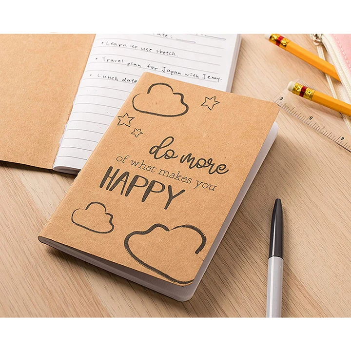 Cheap Journal A4 A5 A6 Soft Cover Kraft Notebooks Custom School Books