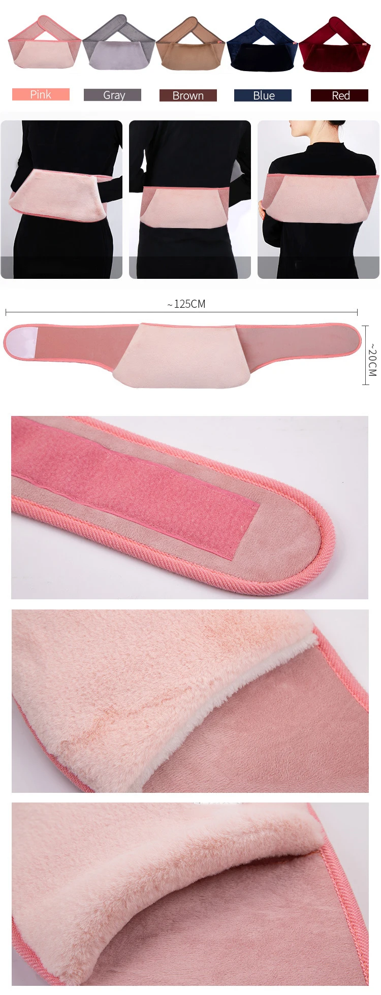 self heating hot compress water bag electric 1000ml hot water bottle waist belt with fleece cover for period pain