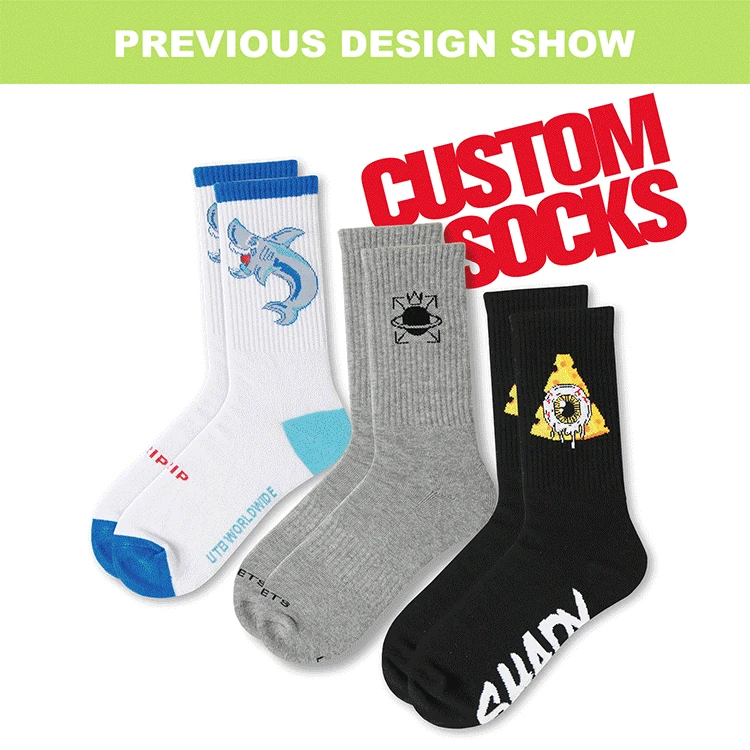 Free Mockup & Samples Design Your Own Logo Socks Custom Made Unisex