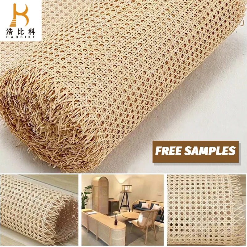 Free Sample Plastic Synthetic Rattan Cane Webbing Roll Weaving Material Woven Cane Mat Wholesale Price in Indonesia