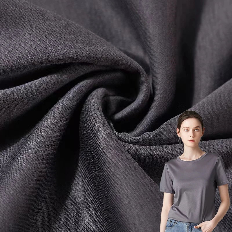 Organic Cotton Mercerize PIMA Single Jersey Knit Weft Cloth Mercerize PIMA 60s/2 Cotton SUPIMA Single Jersey Fabric for Garment