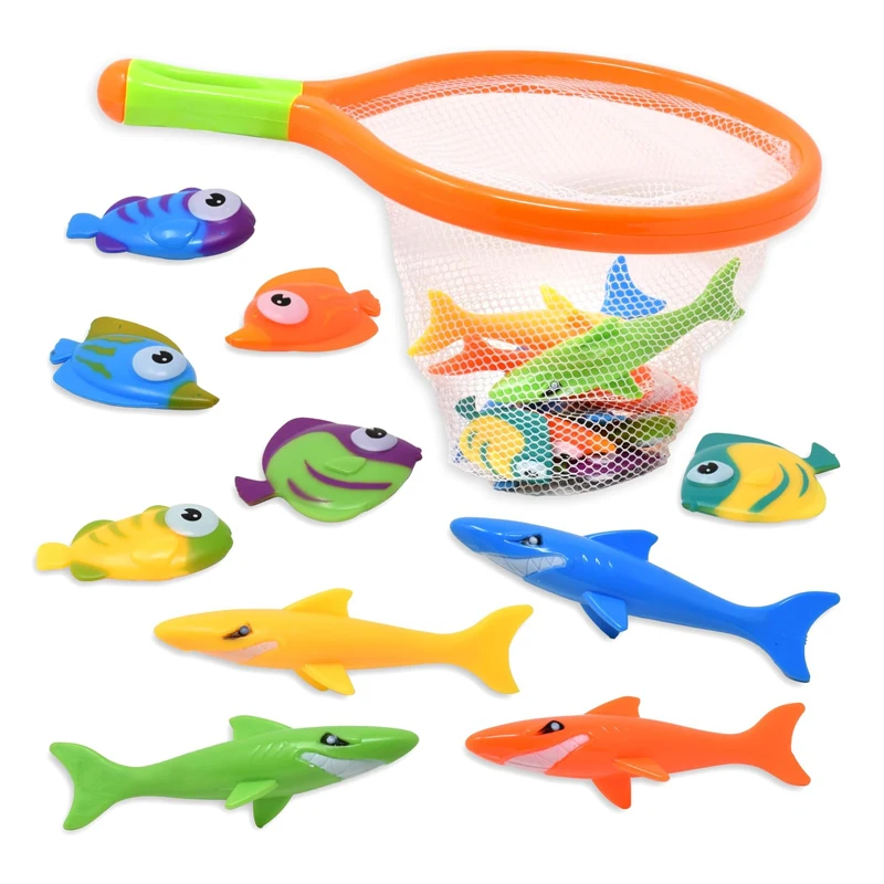 Jeu De Lancer D'Anneaux Aquatique BESTonZON – Lot De 4 Poissons Et Requins – Jouet De Natation En Plastique Anti-Stress – Idéal Piscine Et Plage Pour Enfants