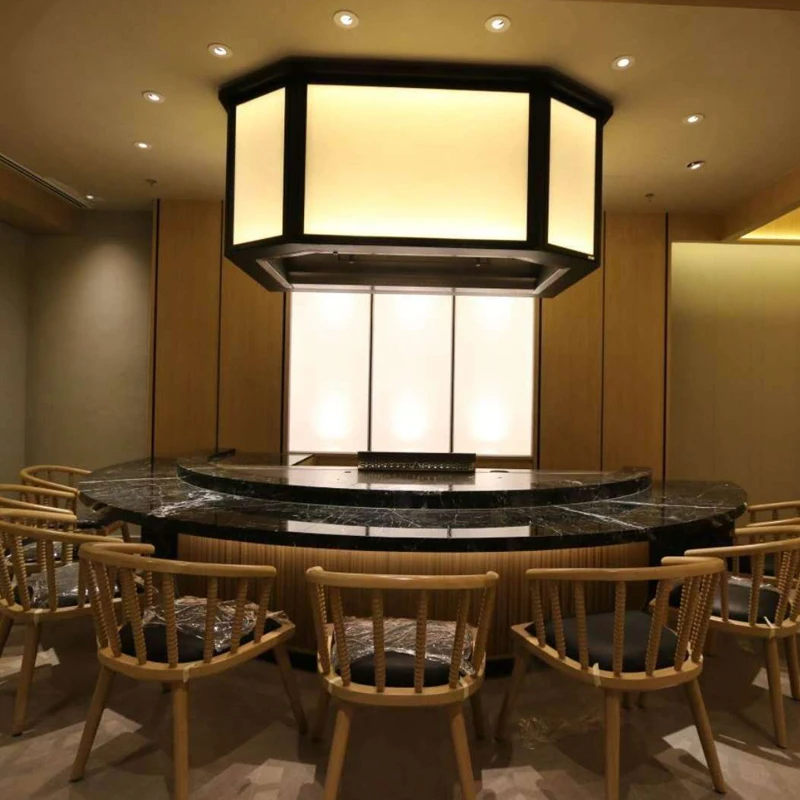 Commercial Stainless Steel Gas Smokeless Teppanyaki Grill Table with 8000W Power and 220-240V/380V Voltage