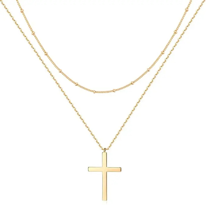 Fashion Cross Layered Necklace Jewelry 