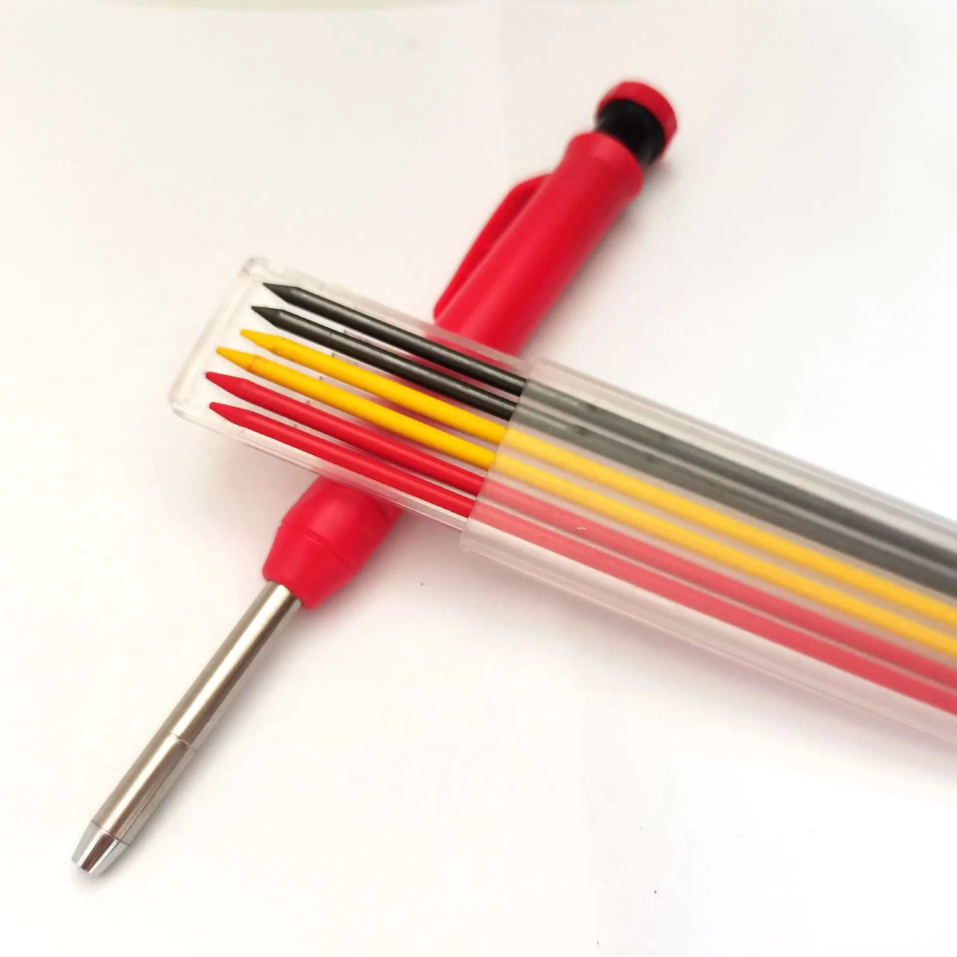 Long Nosed Plastic Red Black Construction Drafting Architect Deep Hole Marker 2.8mm Mechanical Carpenter Pencils