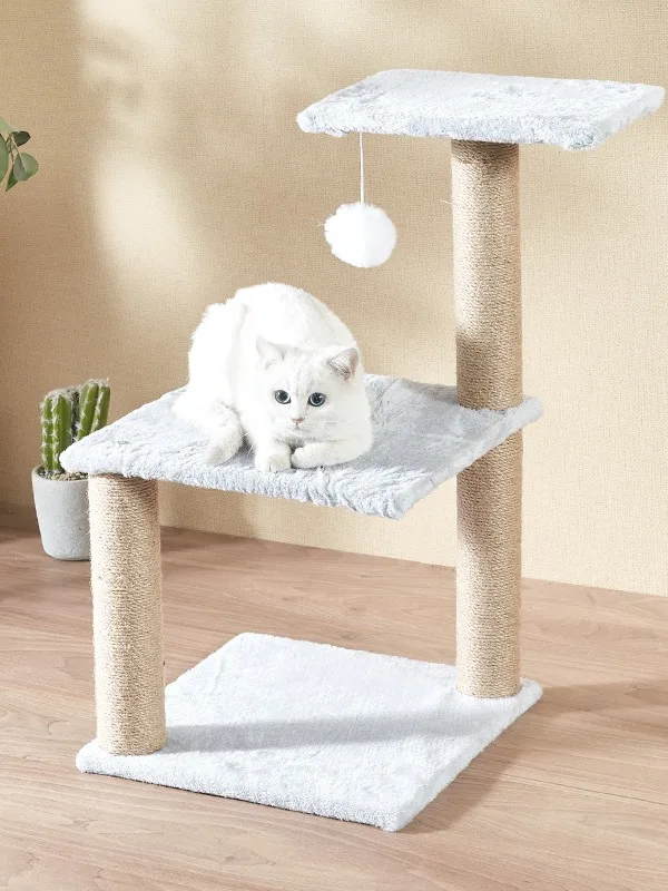 Yueshang New Design Pv Velvet Drop Ball Luxury Sisal Small Cat Tree