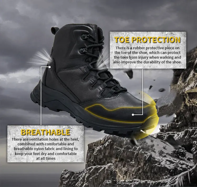 Hanagal OEM ODM Custom Factory Wholesale Full Grain Leather Hiking Boots  Waterproof Outdoor Boots Men