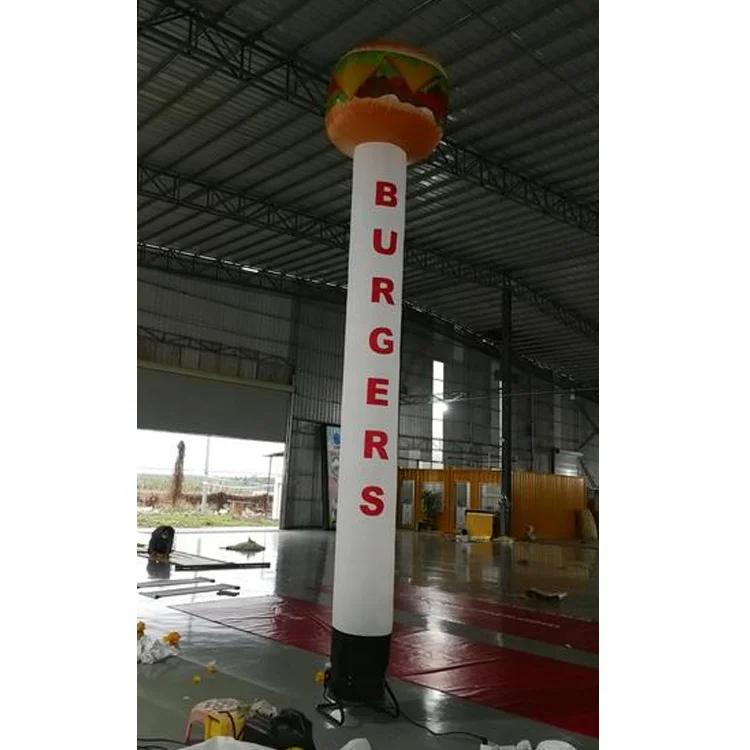Burger Shop Fast Food Advertising Customized Inflatable One Leg air Dancer with Blower for Sale