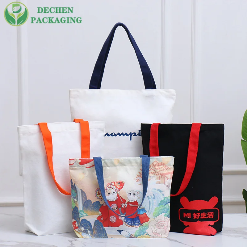 Bolsas de compras de lienzo Bordados personalizados Bolsas Tote de lienzo