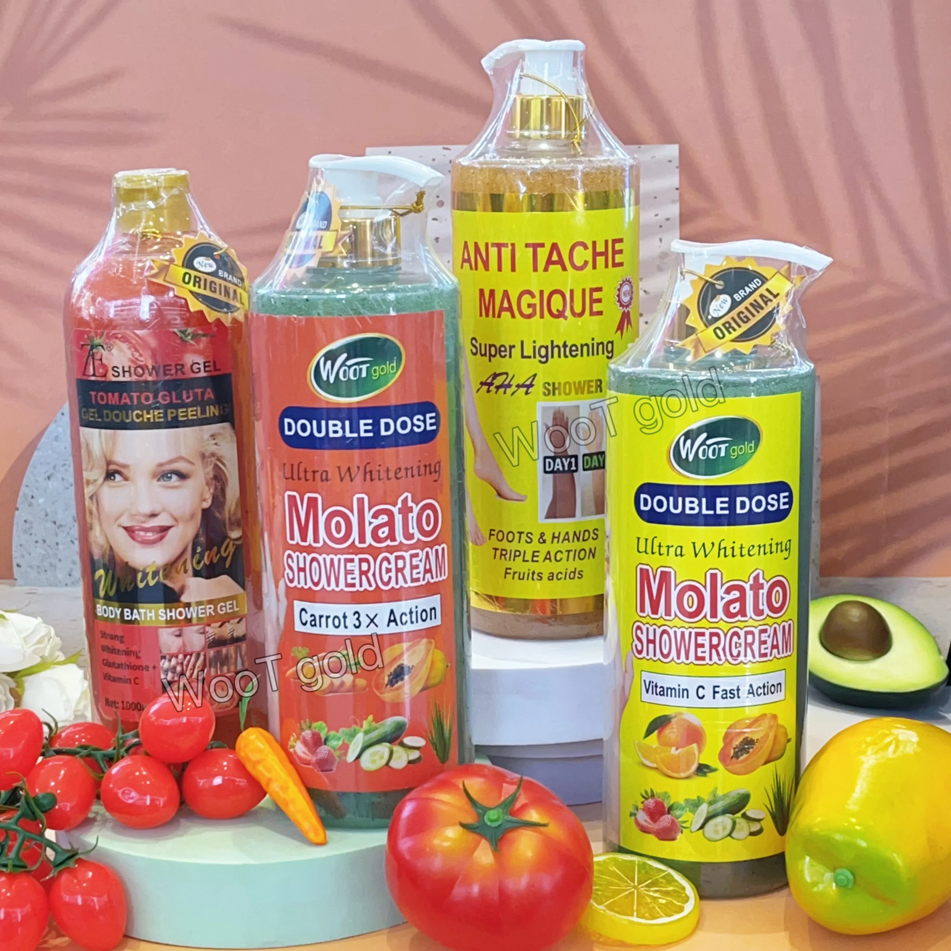 Private Label Molato Shower Cream Exfoliating Vitamin C Fast Action Whitening Body Wash Scrub Nourishing Skincare Shower Gel